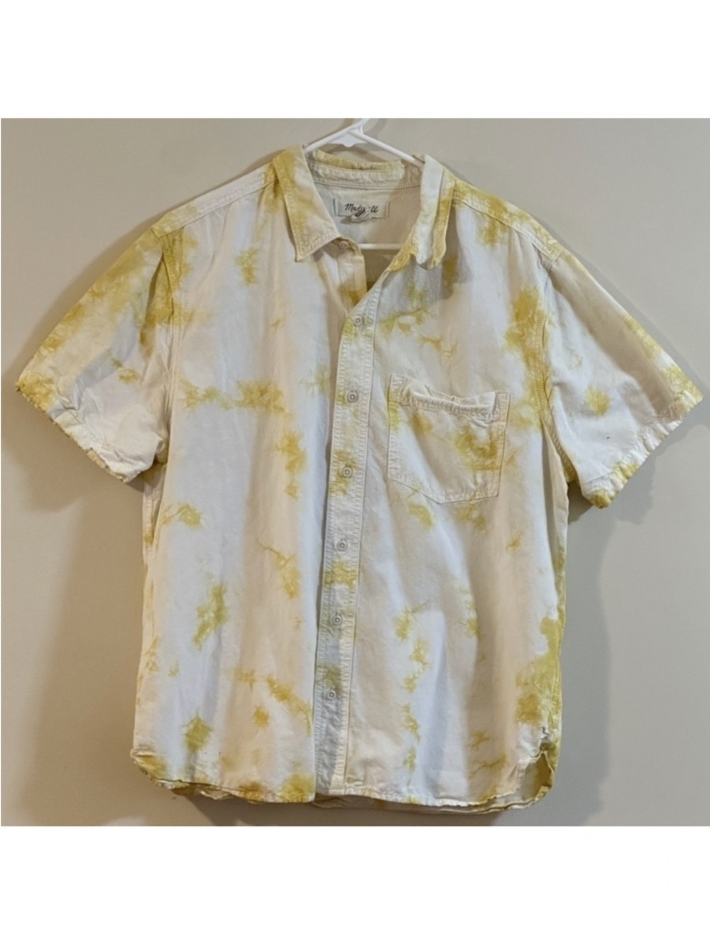 Madewell Short-Sleeve Perfect Shirt in Tie-Dye Size Large